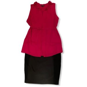 STORK & BABE- Sleeveless Blouse & Pencil Skirt Duo